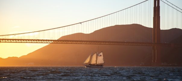 SF Bay Sunset Sail under Golden Gate Bridge