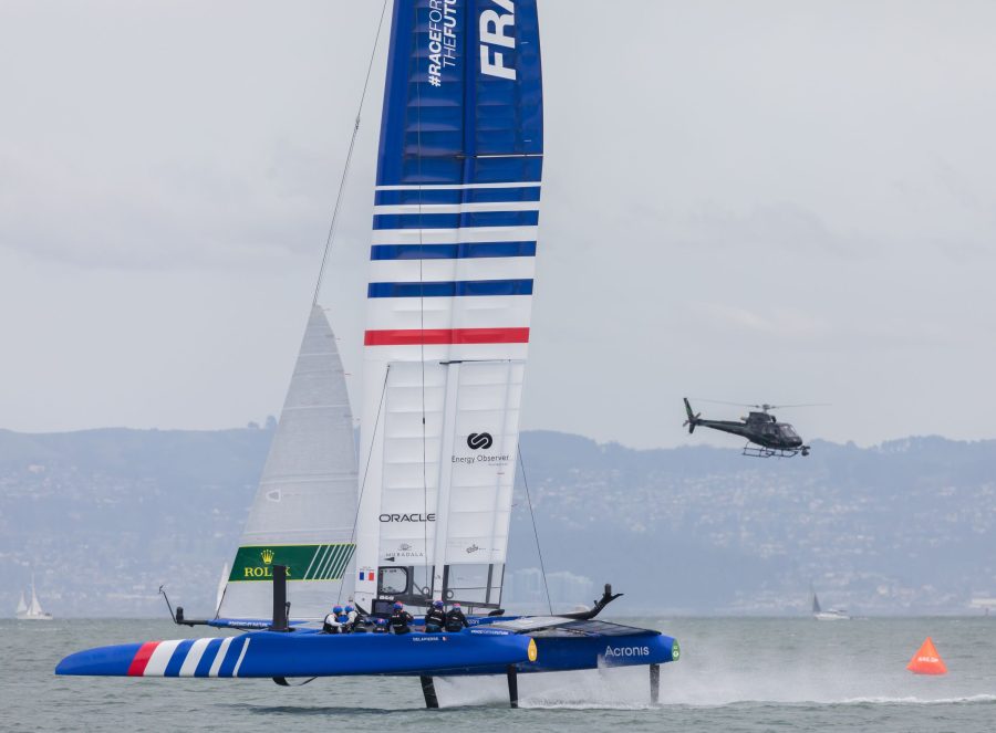 SailGP race in San Francisco as seen from Schooner Freda B