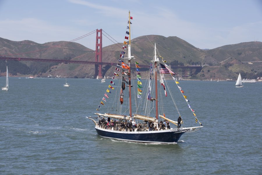 Opening Day on the SF Bay with Golden Gate Bridge